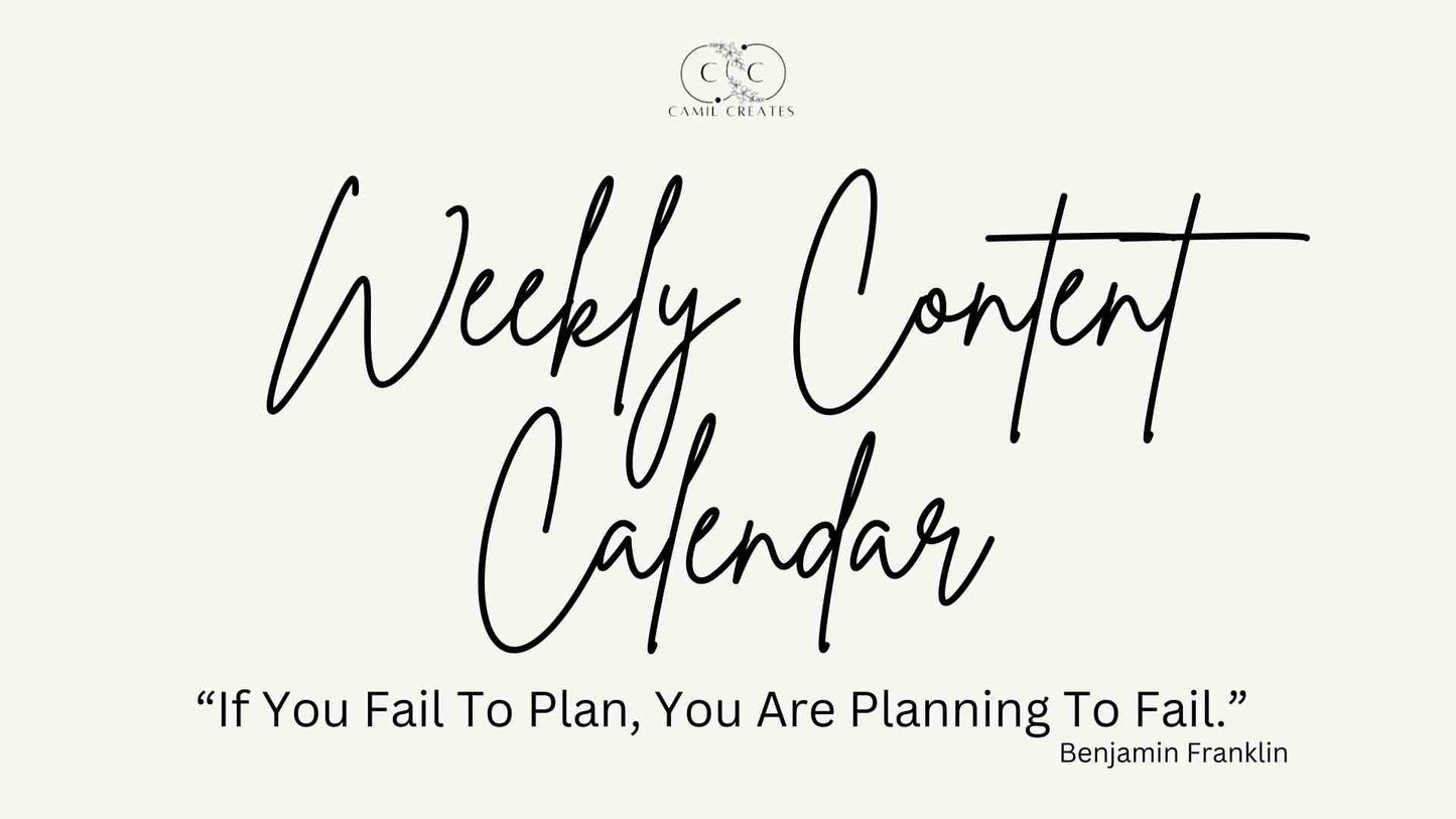 Weekly Content Calendar